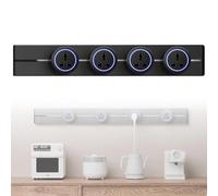 ZHZWwansuGE Presa da Binario da 8000W, Presa Universale A Tre Fori, Illuminazione Ambientale A LED, Funzione di Spegnimento Rotante, Installazione Senza Fori, per Cucine E Uffici Black-60cm