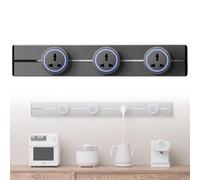 ZHZWwansuGE Presa da Binario da 8000W, Presa Universale A Tre Fori, Illuminazione Ambientale A LED, Funzione di Spegnimento Rotante, Installazione Senza Fori, per Cucine E Uffici Grey-50cm