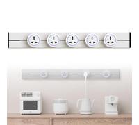 ZHZWwansuGE Presa da Binario da 8000W, Presa Universale A Tre Fori, Illuminazione Ambientale A LED, Funzione di Spegnimento Rotante, Installazione Senza Fori, per Cucine E Uffici White-100cm