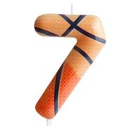 Zi Lan Candela per 7° compleanno a tema pallacanestro marrone Candele per torta di buon compleanno topper per torta per ragazzo ragazza bambino sport decorazioni per feste a tema forniture per