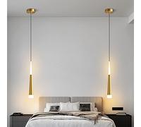 Zi Yang Lampada a Sospensione,LED Camera da Letto Lato del Letto Lampada Sospesa Design Moderno Minimalista Illuminazione a Sospensione Tavolo da Pranzo 5W Alluminio 3000K Lampadario,d'oro