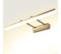 Zi Yang Lampada a Specchio LED 40 cm per Bagno - 9W Luce da Muro Impermeabile 180° Regolabile - Bianco Freddo 6000k, D'oro