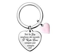 Zia Portachiavi Regalo Per La Festa Della Mamma Tag Cuore Migliore Zia Del Mondo Regalo Di Compleanno Grazie Pensionamento Apprezza I Ricordi Natale Ringraziamento Donne Accessorio Chiave Dalla Nipote
