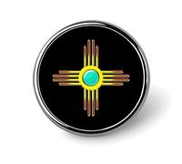 Zia Sun Pueblo New Mexico Distintivo rotondo in metallo da 1" Distintivo con bottone decorativo Spilla Spilla da bavero