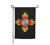 Zia Sun - Zia Pueblo - Bandiera da giardino del New Mexico, 12x18 pollici, piccola bandiera decorativa per casa e cortile, bifacciale