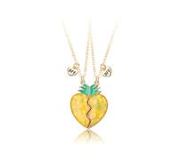 ZIAFRPN 2 pz Carino Collana Ananas per Bambini Ragazze BFF Cartoon Dolce Frutta Collana Magnetica Lucido Buoni Amici Catena Gioielli Regali