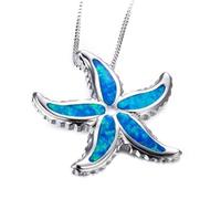 ZIAFRPN 2025 Trendy Blu/Bianco/Viola Imitazione Opale di Fuoco Collana Moda Carino Animale Stella del Mare Ciondolo Collana per Gioielli da Donna