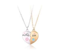 ZIAFRPN 2pcs Madre e Figlio Collana per Le Donne Cuore Pendente Catene Set Collana Magnetica Jewerly Accessori Regali Festa della Mamma