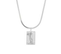 ZIAFRPN Accessorio Piccola Carta dei tarocchi L'EREMITA eremita Ciondolo Serpente Osso Catena Collana Gioielli alla Moda