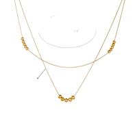 ZIAFRPN Acciaio Inossidabile Buona Fortuna Perline Collana A Doppio Strato da Donna 2024 Squisito Piccolo Collo di Perline Catena Gioielli Regalo