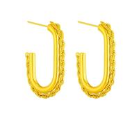 ZIAFRPN Acciaio Inossidabile Colore Oro Twist U Orecchini A Cerchio per Le Donne Ragazze di Modo Orecchio Ago Gioielli Regali per Il Partito