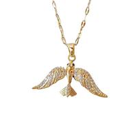ZIAFRPN alla Moda Charm Micro intarsiato Occhi Neri in Acciaio Inox Grandi Ali Gufo Collana Classico Personalizzato Ragazza Regalo
