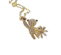 ZIAFRPN alla Moda e Squisito Orso Sollevato A Mano Mulino A Vento Collana personalità Classica Luce di Lusso Girabile Clavicola Catena Regalo