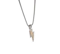 ZIAFRPN Americana Collana di fulmini a Due Colori Ciondolo di personalità Maschile alla Moda Hip-Hop Regalo per Tutte Le Partite