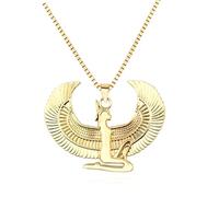 ZIAFRPN Antica Mitologia egizia Dea Iside Ali Collana in Acciaio Inox Ciondolo Collana Donne Vintage Egitto Oro Colore Gioielli