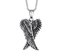 ZIAFRPN Antico Cristallo Strass Ali d'Angelo Lunga Catena Collana Pendente per Gli Uomini Charm Regalo Gioielli