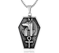ZIAFRPN Antico Egitto Dio della Morte Anubi Statua Collana Ankh Croce Pendente Uomini Amuleti Gioielli Popolari Regali