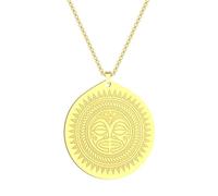 ZIAFRPN Antico Sole Indiano Dio Maschera Pendente Collana per Le Donne Uomini Charm Collo Catena Amuleto Talismano Gioielli