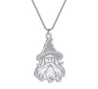 ZIAFRPN Barba Lunga Babbo Natale Cappello Stella in Acciaio Inox Ciondolo Collana per Le Donne Uomini Moda Bambini Partito mas Regali Girocollo Gioielli