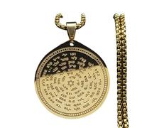 ZIAFRPN Bibbia ebraica in Acciaio Inox esagramma Catena Collana Donne/Uomini 72 Nomi del Dio Mosè collane Mezuzah Gioielli N227