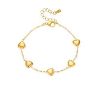 ZIAFRPN Bracciale d'Amore del Cuore di Colore dell'oro dell'Acciaio Inossidabile per Le Donne Braccialetti di Moda della Ragazza Gioielli antiruggine Regalo di Festa della Signora