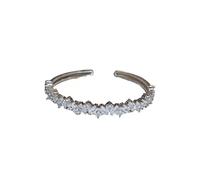 ZIAFRPN Braccialetto Aperto con Strass Completi di Colore Argento di Lusso per Le Donne 2024 Moda Bracciale di Cristallo Lucido Gioielli da Sposa Regalo per Feste