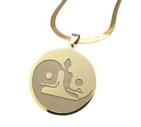 ZIAFRPN Buddismo Meditazione Buddha Collana per Le Donne Uomini in Acciaio Inox Colore Oro Yoga Buddista Catena Gioielli collares 3678-QKC