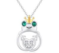 ZIAFRPN Carino Cartoon Frog Principe Hollow Ciondolo Collana Squisiti Accessori Gioielli Quotidiani da Donna Regalo di Compleanno Vacanza