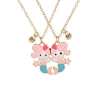 ZIAFRPN Carino Cartoon Mermaid Collana per Le Donne degli Uomini Ciondolo Magnetico BFF Buoni Amici Bambini Catena della Clavicola Accessori dei Monili