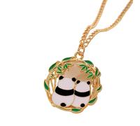 ZIAFRPN Cartoon Panda BFF Collana Regolabile per Migliori Amici Moda Carino Panda Girocollo A Forma di bambù Gioielli Fai da Te Regali per Fidanzate 2023