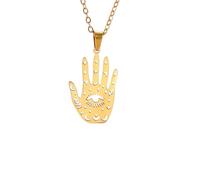ZIAFRPN Chiromanzia Mano Ciondolo Terzo Occhio Collana Mistico Celeste Simboli Protezione amuleto Gioielli