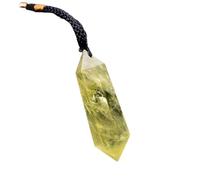 ZIAFRPN Ciondolo citrino prismatico Materiale Cristallino Naturale Tridimensionale Taglio Lungo guarigione Meditazione Gioielli Collana Accessori