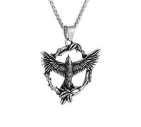 ZIAFRPN Ciondolo Corvo Vintage Nordic Odin Mitologico Animale Aquila Volante Collana Uomo Punk Charm Trend Gioielli Regalo