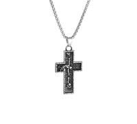 ZIAFRPN Ciondolo Croce del Salvatore Collana di Preghiera Fortunata per Donne Uomini Gioielli Amuleto Fortunato