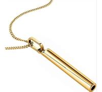 ZIAFRPN Ciondolo Mindfulness in Acciaio Inox Regola la respirazione allevia l'ansia Meditazione Tridimensionale Collana Gioielli per Feste