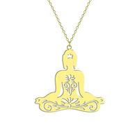 ZIAFRPN Ciondolo Minimalista del Buddha d'oro per Le Donne o Gli Uomini della Collana