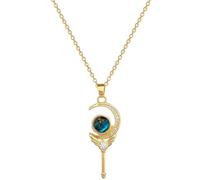 ZIAFRPN Classico Personalizzato Micro Incrostato Conchiglia Pianeta Charm Luna Angelo Bacchetta Magica Collana Fine Fashion Girls Bomboniere