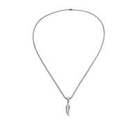 ZIAFRPN Classico Piuma Uomini Pendente Collana Punk Vintage in Acciaio Inox Scatola Catena Collana per Uomini Gioielli Regalo