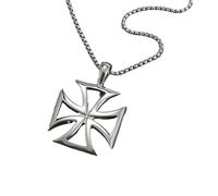 ZIAFRPN Collana Classica Croce Templare Pendente Collana per Uomo Donna Vintage Crociato Paladino Preghiera del Signore Collana Moda