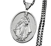 ZIAFRPN Collana Classica per Le Donne degli Uomini in Acciaio Inox Colore Oro Madre Maria Collane Gioielli Regalo