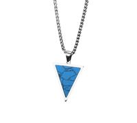 ZIAFRPN Collana con Ciondolo a Triangolo invertito per Uomini Ragazzi, collane in Acciaio Inossidabile con Pietra Naturale, Accessori per Gioielli Hiphop Rap Man