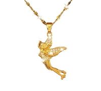 ZIAFRPN Collana con Pendente a Forma di Angelo Elfo in Gold Europeo e Americano con Rivestimento Galvanico