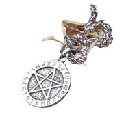 ZIAFRPN Collana con Pendente a Pentagramma Nordico e Runa nordica in Acciaio Inossidabile con Scatola Come Regalo