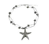 ZIAFRPN Collana con Spilla a Stella Vintage Esagerato Design Creativo Unico Catena per clavicole da Uomo da Donna Punk Gioielli Accessori Regali