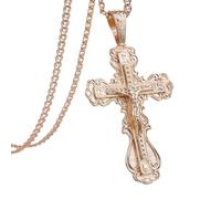 ZIAFRPN Collana Croce Pendente Collana per Gli Uomini Donne Preghiera Crocifisso Gesù Charm Pendente Lumaca Link Catena di Moda