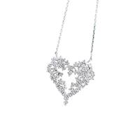 ZIAFRPN Collana Cuore Cristallo Cubo Temperamento Dolce Ragazze Accessori 2021 Tendenza Matrimonio Gioielli Donna