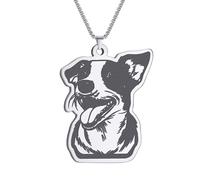 ZIAFRPN Collana da Uomo alla Moda Jack Russell Terrier Dog Collana con Ciondolo in Acciaio Inossidabile per Le Donne Maglione Collare Girocollo Punk Gioielli