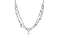 ZIAFRPN Collana da Uomo Collane con croci Lunghe a Nappa per Uomini Donne, Perline Riflettenti, collane Irregolari con Perline, Moda a Doppio Strato