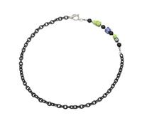 ZIAFRPN Collana da Uomo, Colour Block Black Bead Circle Splicing Trend Jewellery Chain Necklace Regalo per Gli Amici