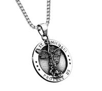 ZIAFRPN Collana di amuleto con Ciondolo a San Arcangelo Vintage di Piccole Dimensioni per i Regali dei monili di Moda degli Uomini